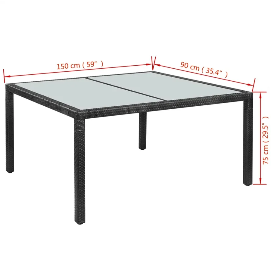 Ensemble à manger d'extérieur 7 pcs et coussins résine tressée - 7