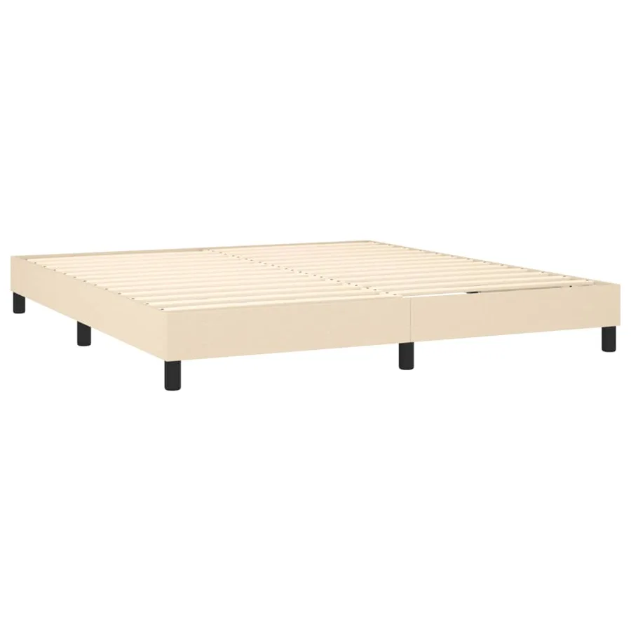 Sommier à lattes de lit avec matelas Crème 180x200 cm Tissu - 4