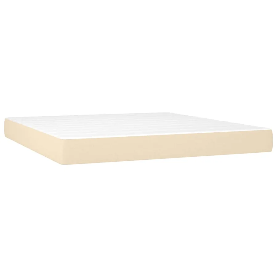 Sommier à lattes de lit avec matelas Crème 180x200 cm Tissu - 5