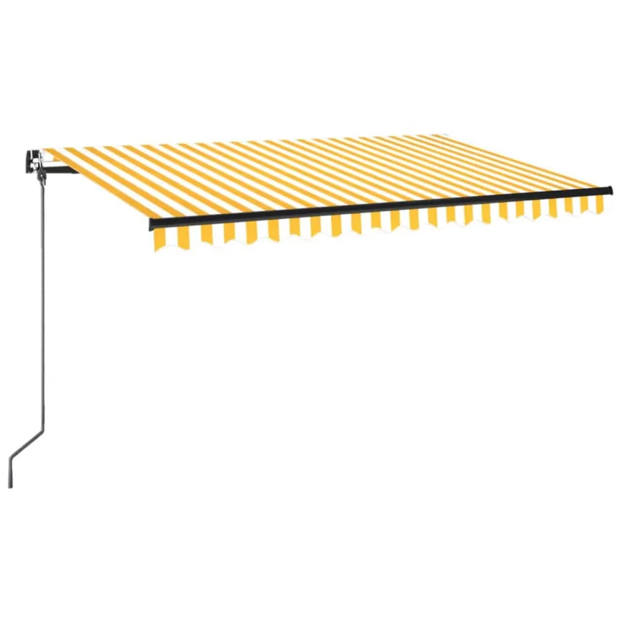 Auvent manuel rétractable 450x350 cm Jaune et blanc - 2