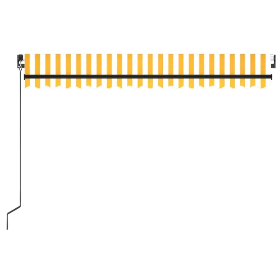 Auvent manuel rétractable 450x350 cm Jaune et blanc - 4
