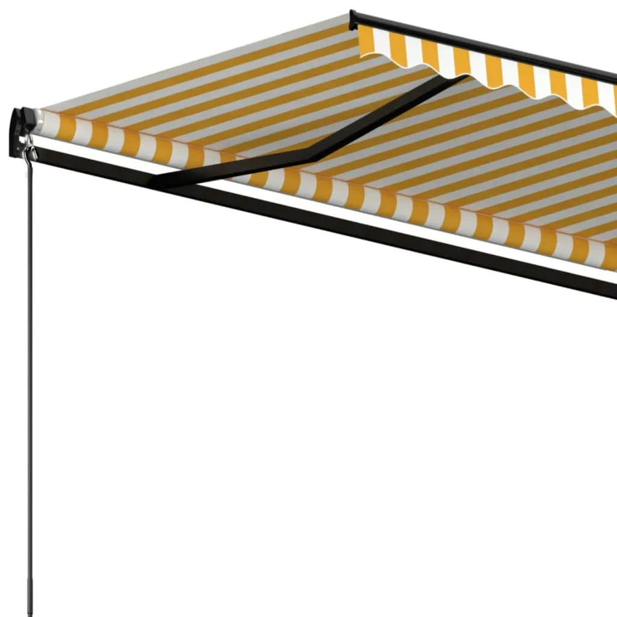 Auvent manuel rétractable 450x350 cm Jaune et blanc - 5