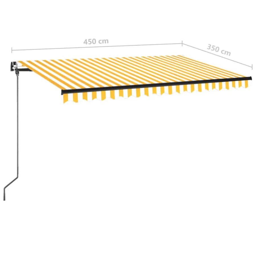 Auvent manuel rétractable 450x350 cm Jaune et blanc - 7