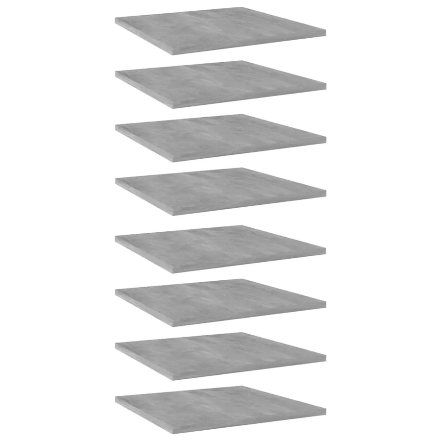 Panneaux de bibliothèque 8 pcs gris béton bois d’ingénierie
