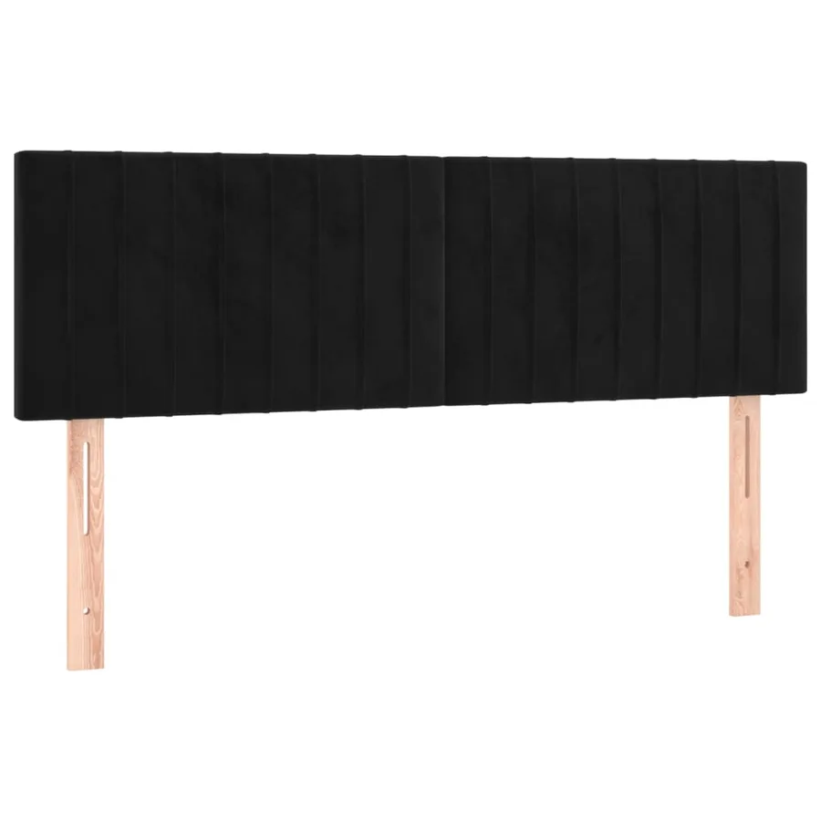 Sommier à lattes de lit avec matelas Noir 140x200 cm Velours - 6