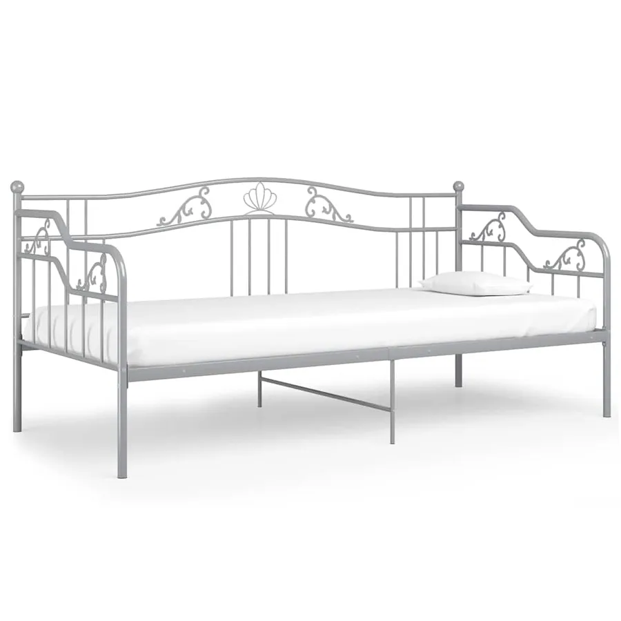 Cadre de canapé-lit sans matelas gris métal 90x200 cm - 2