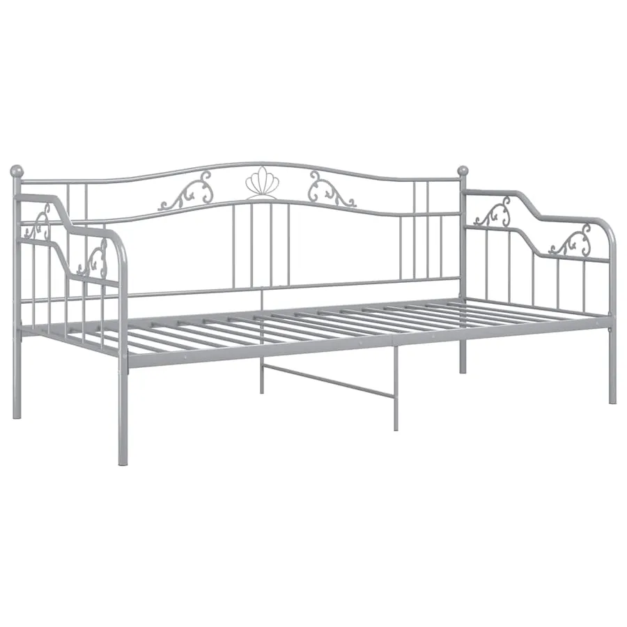 Cadre de canapé-lit sans matelas gris métal 90x200 cm - 3
