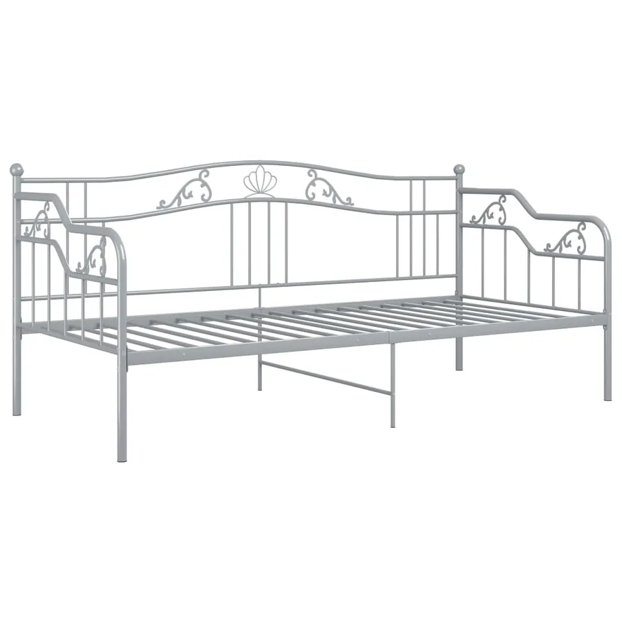 Cadre de canapé-lit sans matelas gris métal 90x200 cm - 5