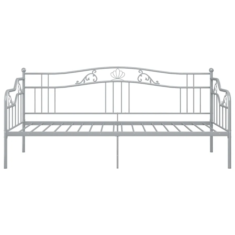 Cadre de canapé-lit sans matelas gris métal 90x200 cm - 6