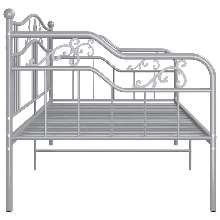 Cadre de canapé-lit sans matelas gris métal 90x200 cm - 7