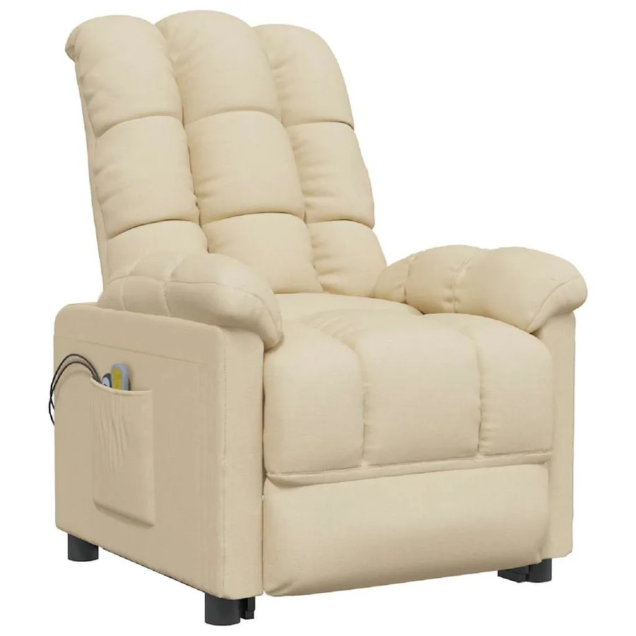 Fauteuil électrique de massage Crème Tissu - 3