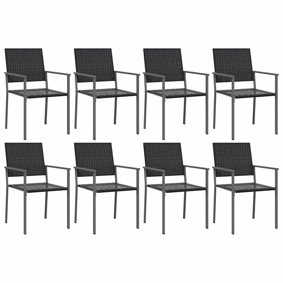 Ensemble à manger de jardin 9 pcs résine tressée acier - 4