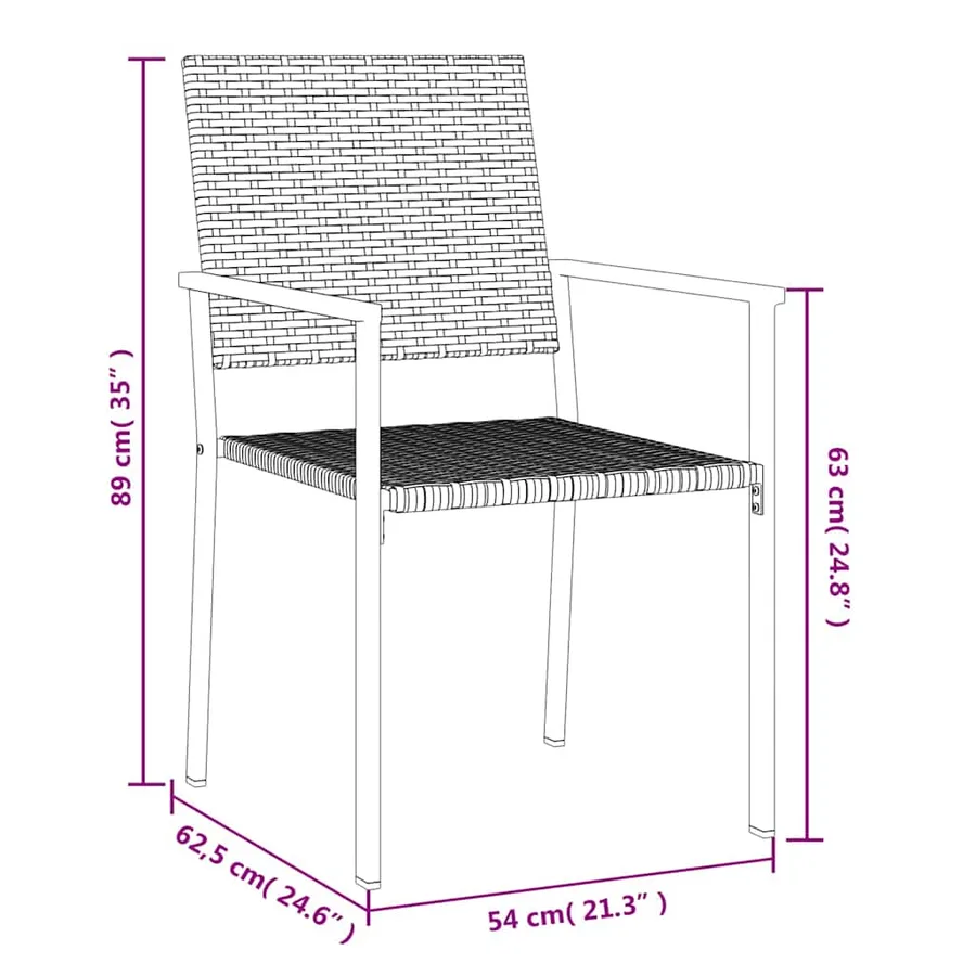 Ensemble à manger de jardin 9 pcs résine tressée acier - 9