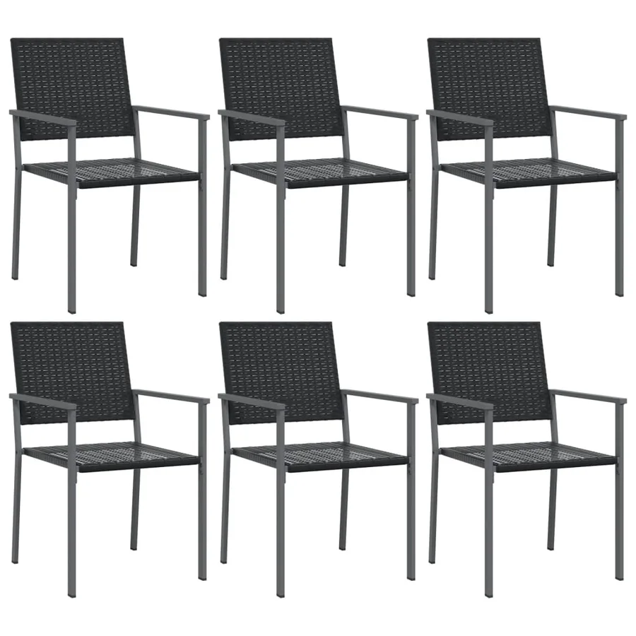 Ensemble à manger de jardin 7 pcs résine tressée acier - 4