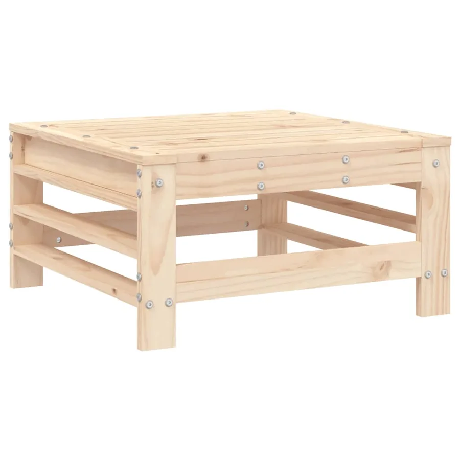 Repose-pied de jardin avec coussin bois de pin massif - 4