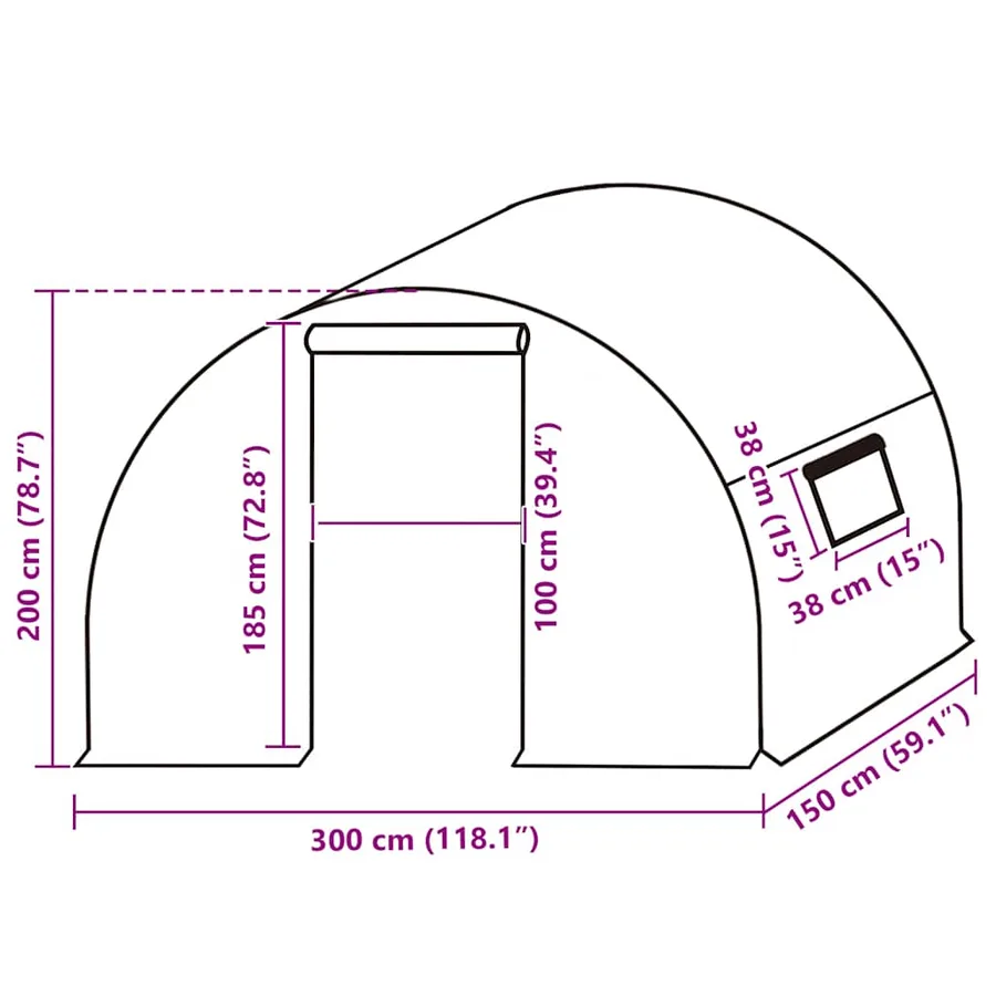 Couverture de remplacement serre (4,5 m²) 3x1,5x2 m Transparent - 5