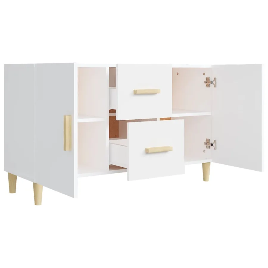 Buffet blanc 100x36x60 cm bois d'ingénierie - 5
