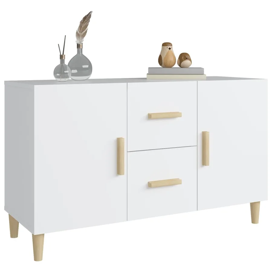 Buffet blanc 100x36x60 cm bois d'ingénierie - 6