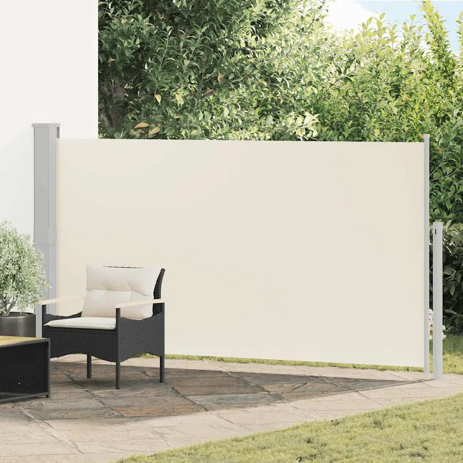 Auvent latéral rétractable de patio 170x300 cm Crème
