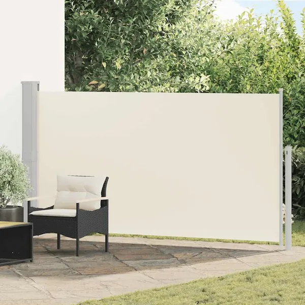 Auvent latéral rétractable de patio 170x300 cm Crème