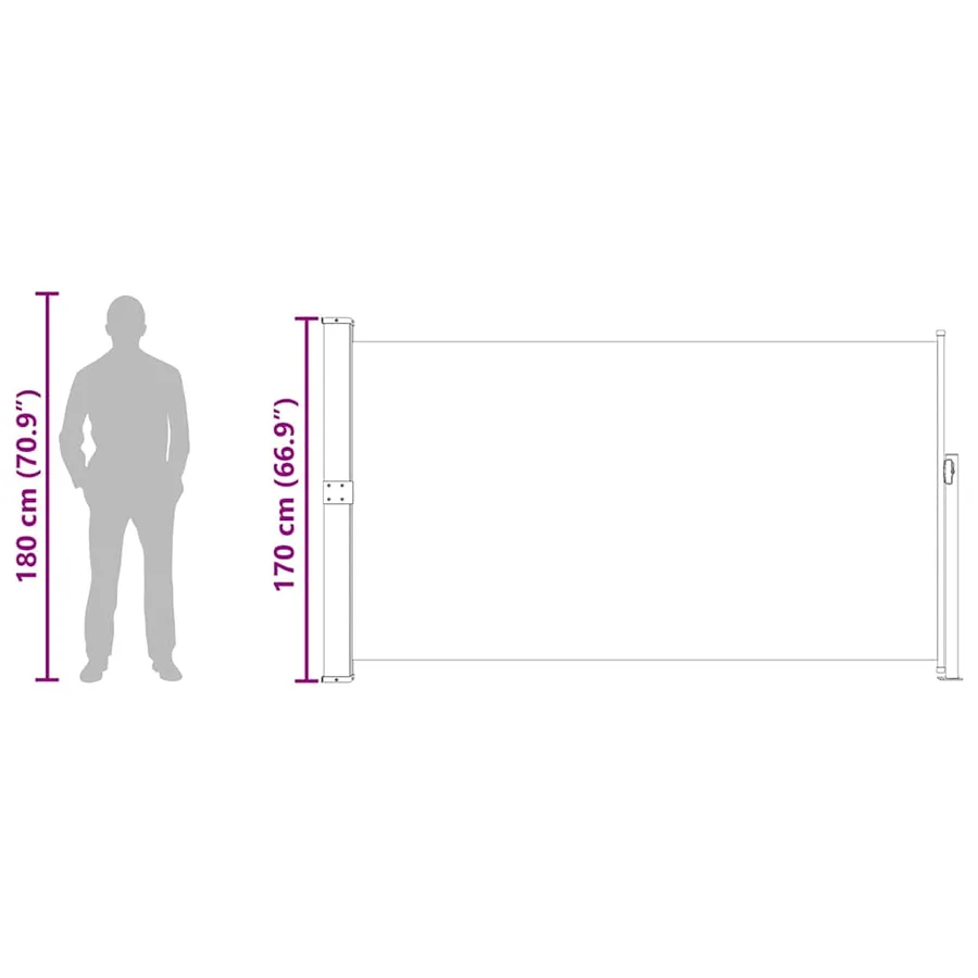 Auvent latéral rétractable de patio 170x300 cm Crème - 14