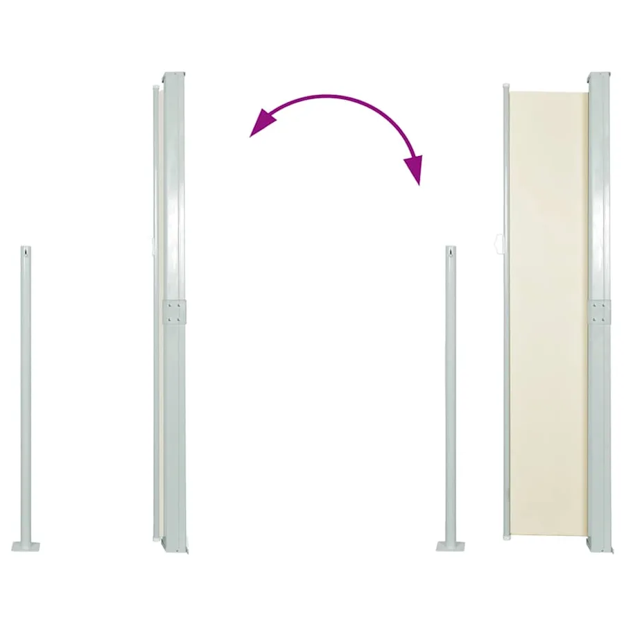 Auvent latéral rétractable de patio 170x300 cm Crème - 6