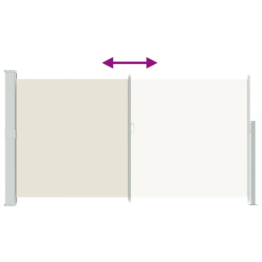Auvent latéral rétractable de patio 170x300 cm Crème - 7