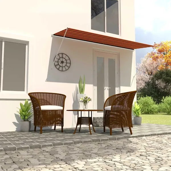 Auvent rétractable 350x150 cm Orange et marron