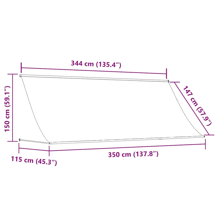 Auvent rétractable 350x150 cm Orange et marron - 7