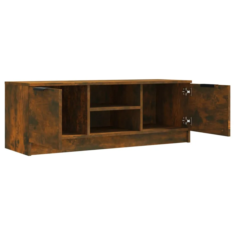 Meuble TV Chêne fumé 102x35x36,5 cm Bois d'ingénierie - 4