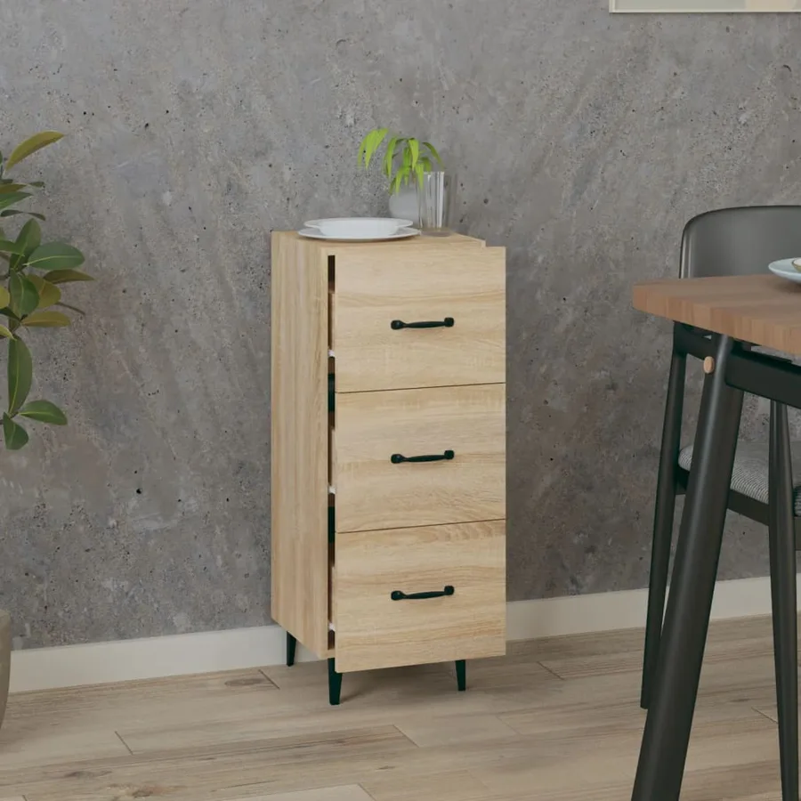 Buffet Chêne sonoma 34,5x34x90 cm Bois d'ingénierie - 3