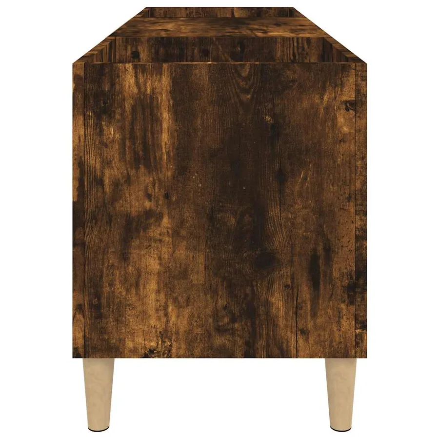 Armoire à disques chêne fumé 121x38x48 cm bois d'ingénierie - 6