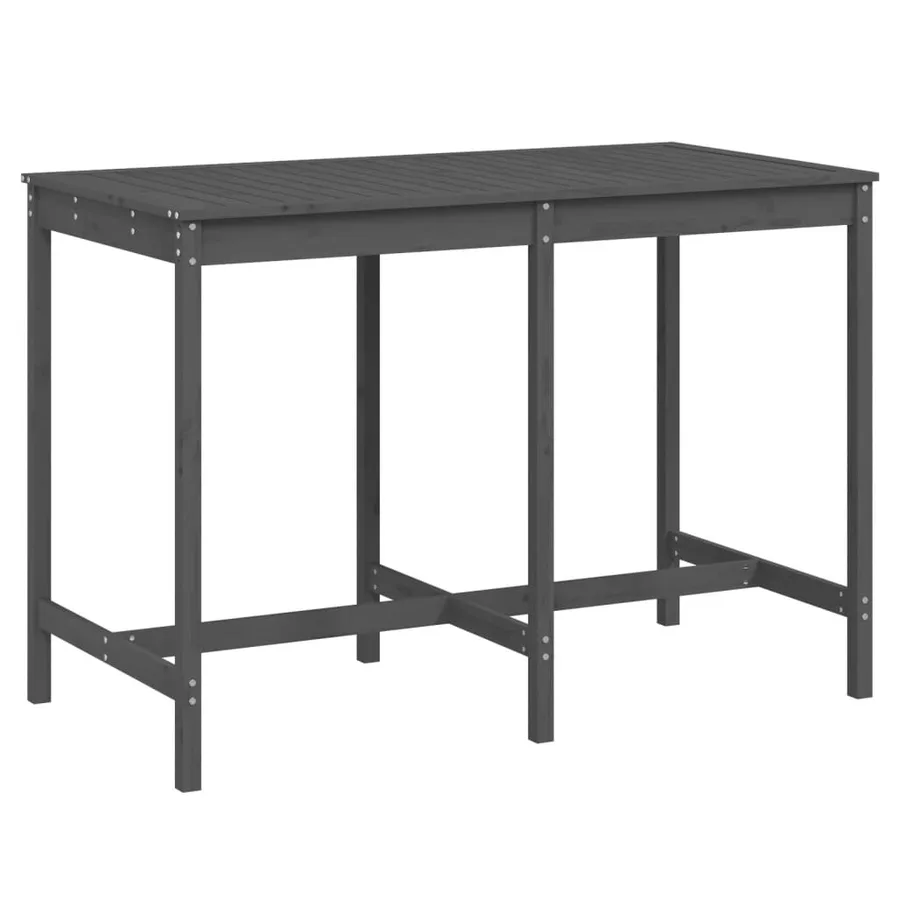 Table de jardin gris 159,5x82,5x110 cm bois massif de pin - 2