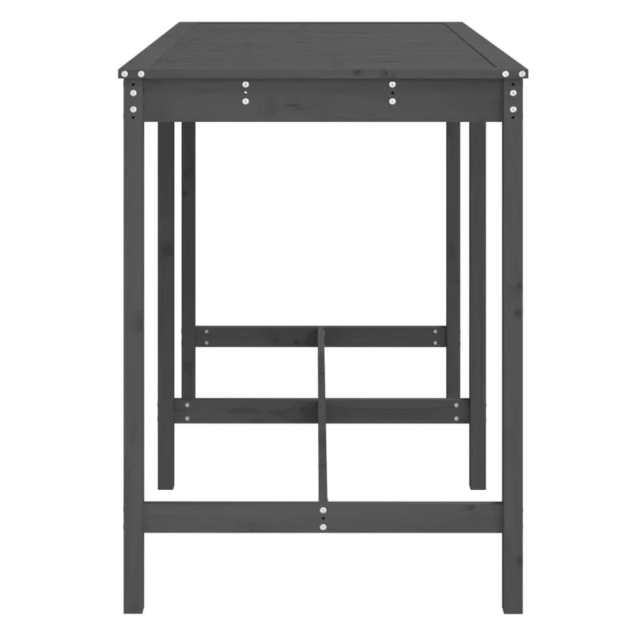 Table de jardin gris 159,5x82,5x110 cm bois massif de pin - 5