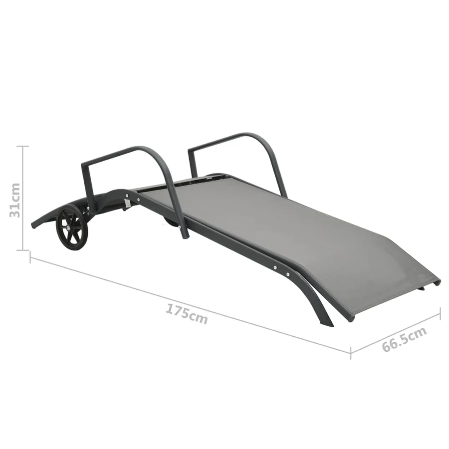 Chaises longues lot de 2 avec table Textilène et acier - 11