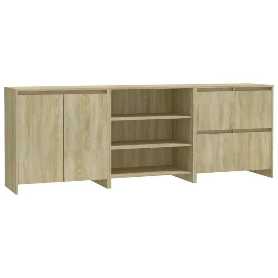 Buffets 3 pcs Chêne sonoma Bois d'ingénierie - 2