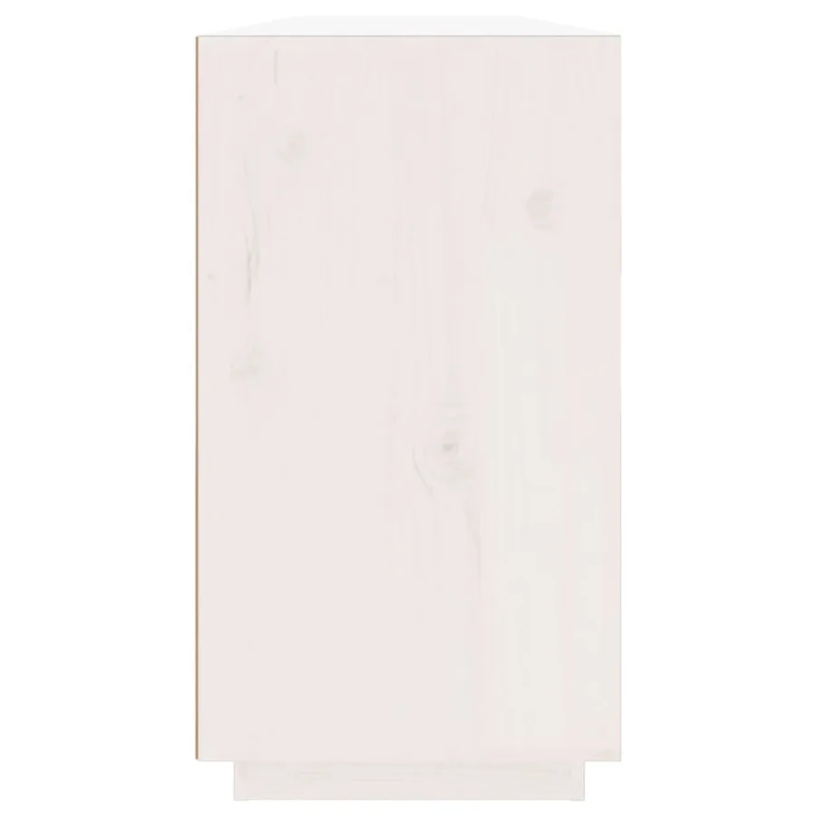 Buffet Blanc 100x40x75 cm Bois massif de pin - 7