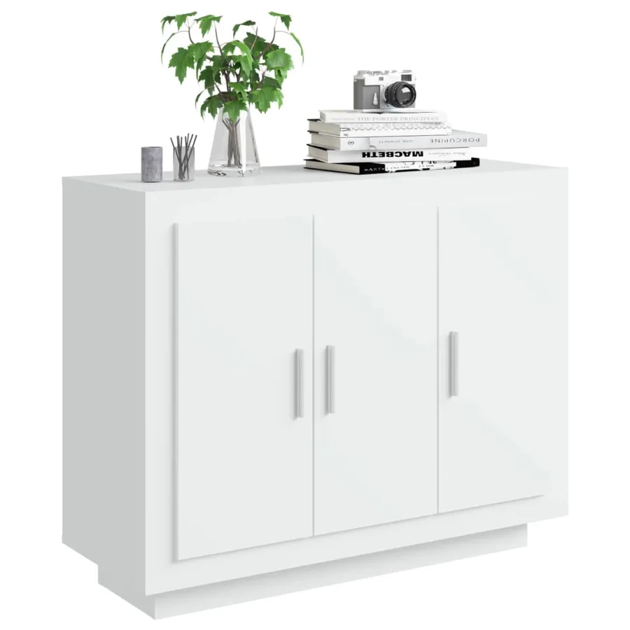 Buffet blanc 92x35x75 cm bois d’ingénierie - 4