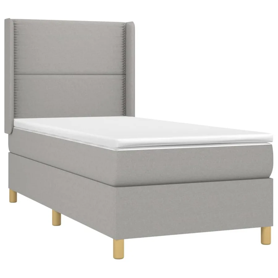 Sommier à lattes de lit matelas LED Gris clair 100x200 cm Tissu - 4