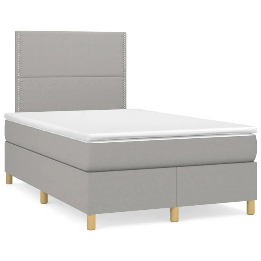 Sommier à lattes de lit avec matelas Gris clair 120x200cm Tissu - 2