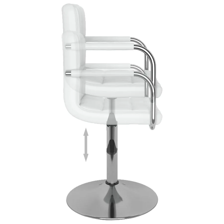 Chaise de salle à manger Blanc Similicuir - 5