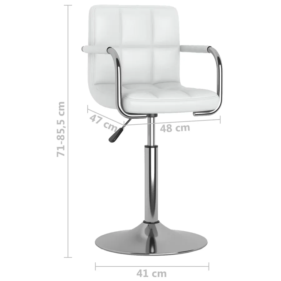 Chaise de salle à manger Blanc Similicuir - 8