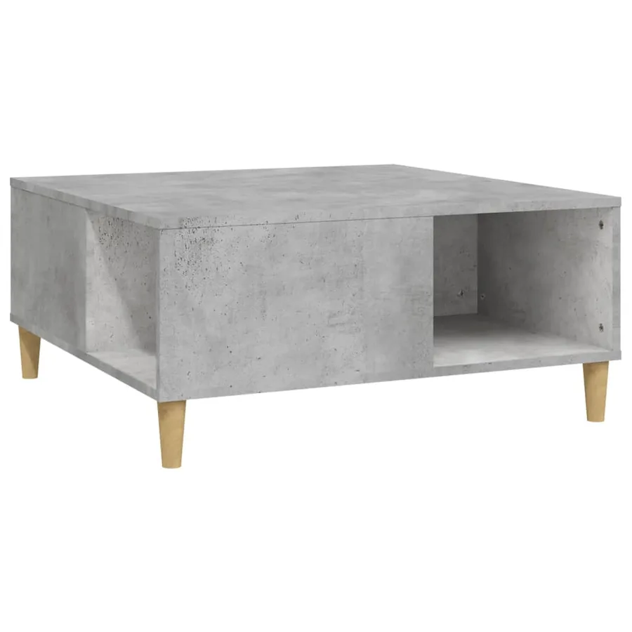 Table basse gris béton 80x80x36,5 cm bois d'ingénierie - 2