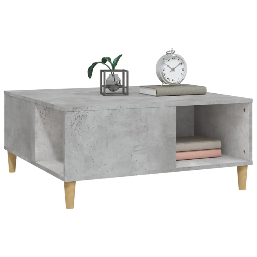 Table basse gris béton 80x80x36,5 cm bois d'ingénierie - 4