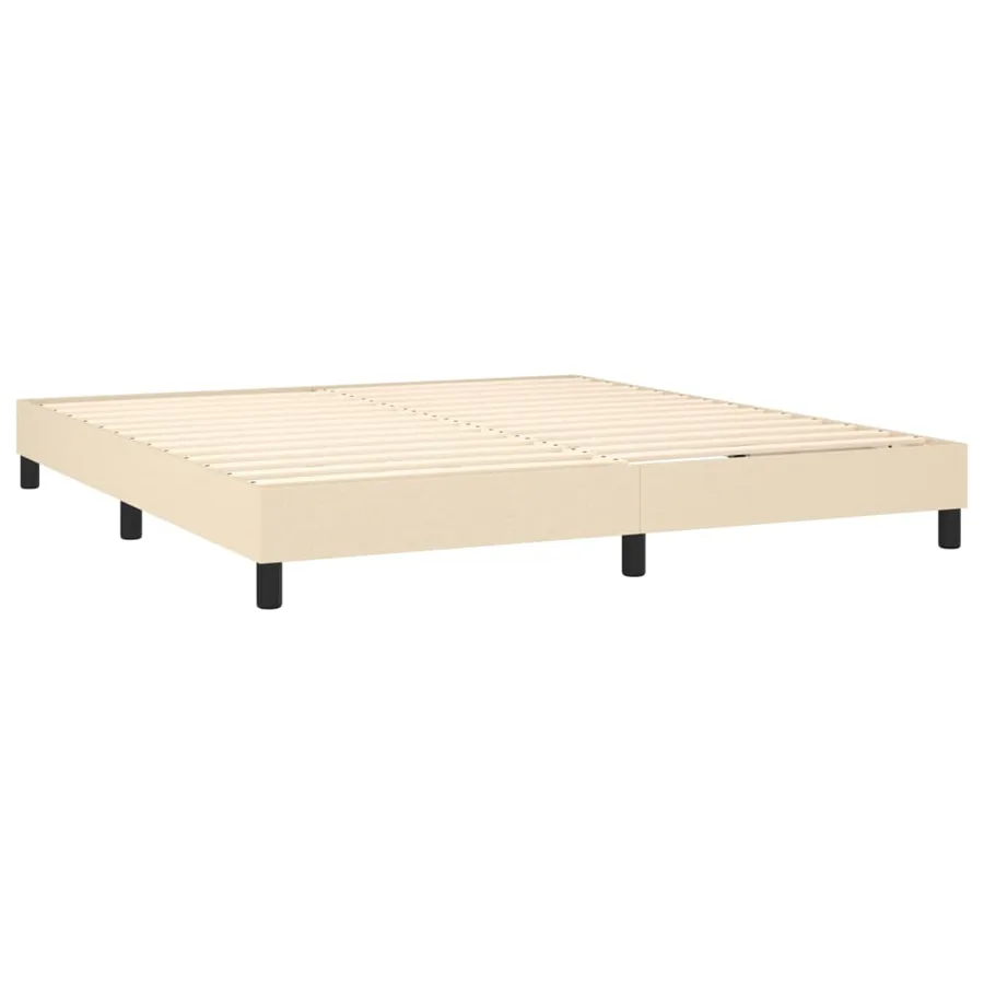 Sommier à lattes de lit avec matelas Crème 180x200 cm Tissu - 4