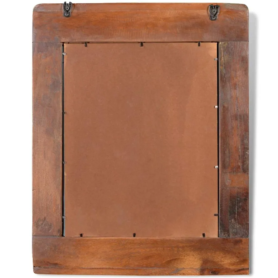 Ensemble meuble sous vasque et miroir en bois massif recyclé - 12