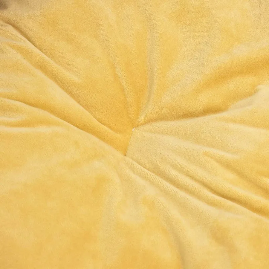 Lit pour chiens Noir et jaune 99x89x21 cm Peluche et similicuir - 7