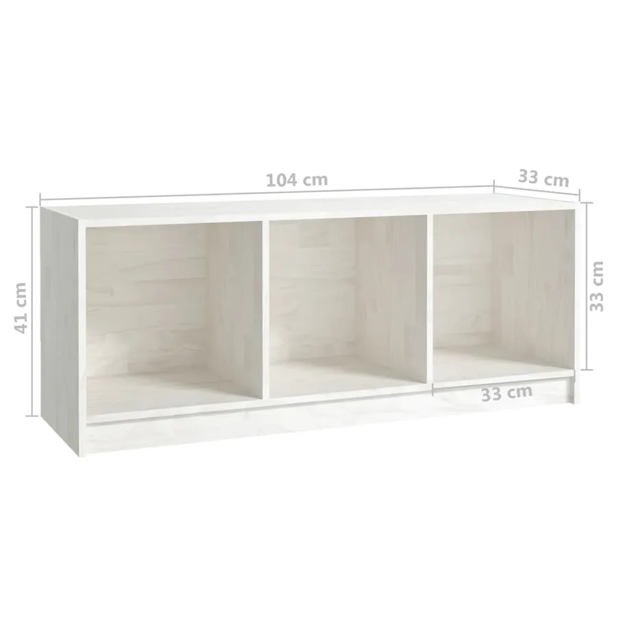 Meuble TV Blanc 104x33x41 cm Bois de pin massif - 8