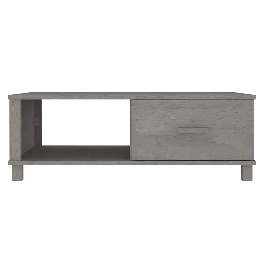 Table basse HAMAR Gris clair 100x55x35 cm Bois massif de pin - 5