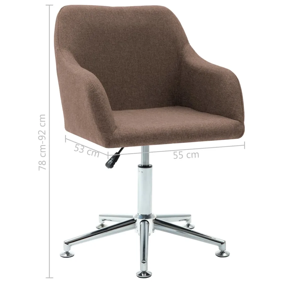 Chaises pivotantes à manger lot de 2 marron tissu - 10